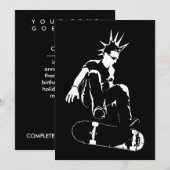 skateboard punk kaart (Voorkant / Achterkant)