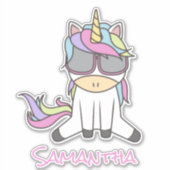 Skateboard Raiinbow Unicorn Sticker (Voorkant)