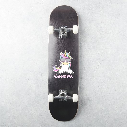 Skateboard Raiinbow Unicorn Sticker (Skateboard)