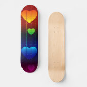 Skateboard, Rainbow Heart Pattern Persoonlijk Skateboard (Voorkant)
