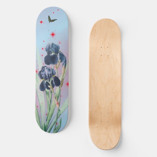 Skateboard RED STARS BLUE IRIS (Voorkant)