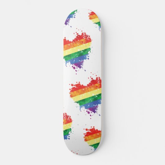 Skateboard - Regenboog Hart (Voorkant)