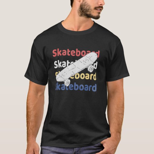 Skateboard  Retro Graphic T-shirt (Voorkant)