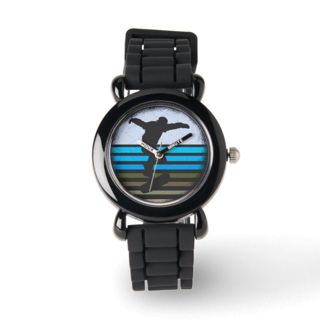 Skateboard  Retro Horloge (Voorkant)