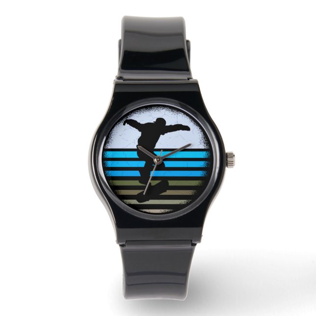 Skateboard  Retro Horloge (Voorkant)