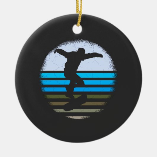 Skateboard  Retro Keramisch Ornament (Voorkant)