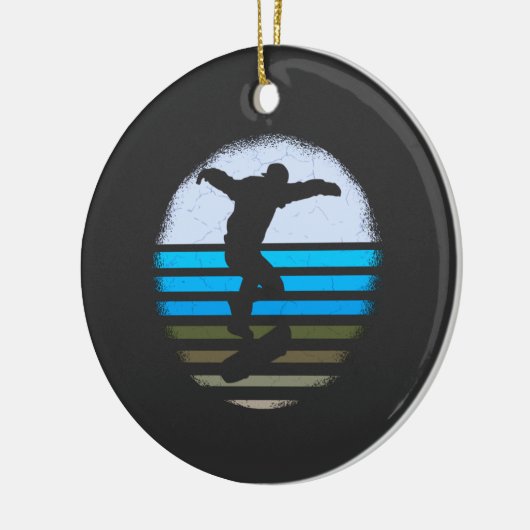 Skateboard  Retro Keramisch Ornament (Links)