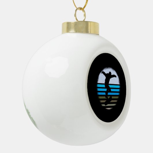Skateboard  Retro Keramische Bal Ornament (Links)