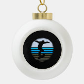 Skateboard  Retro Keramische Bal Ornament (Voorkant)