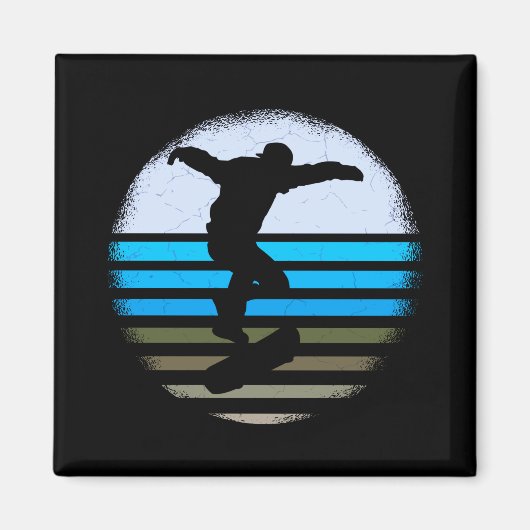Skateboard Retro Magneet (Voorkant)