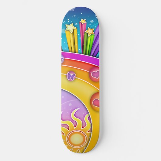 Skateboard - Retro Pop Art 60ties Sky (Voorkant)