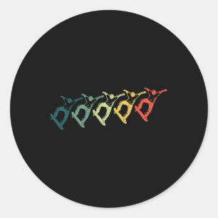Skateboard Retro Skateboarder Ronde Sticker