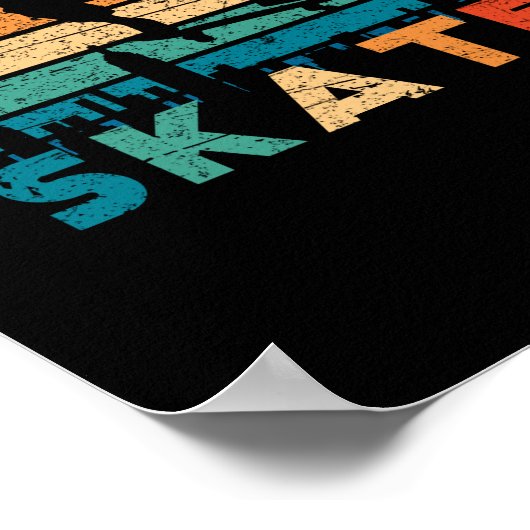 Skateboard Retro  Skateboarding Sunset Poster (Hoek)
