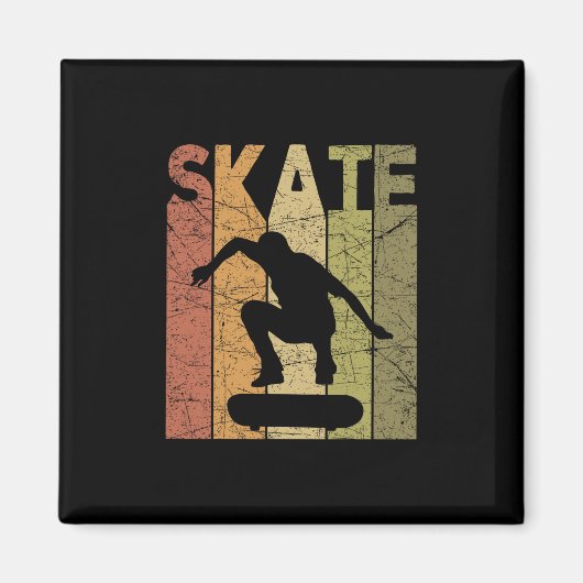 Skateboard Retro Skateboardliefhebber Designs Uni- Magneet (Voorkant)
