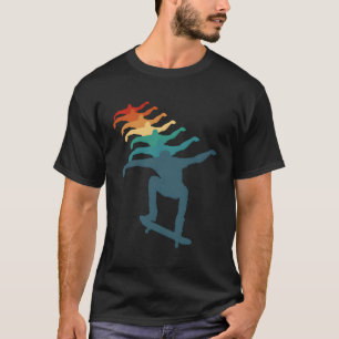 Skateboard  retro skater en skateboarden t-shirt