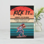 Skateboard Retro Sunset Foto Meisjes Verjaardagsfe Kaart (Staand voorkant)