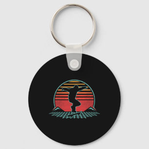 Skateboard Retro Vintage 80s Stijl Skateboarder Ca Sleutelhanger