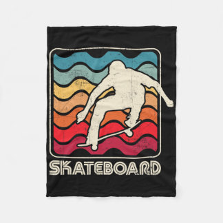 Skateboard Retro Vintage Skateboarding Skateboarde Fleece Deken