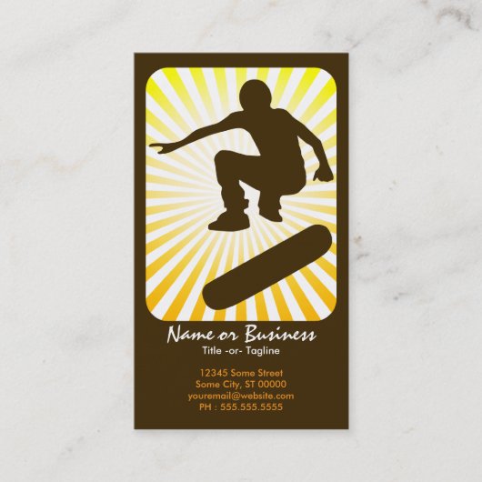 skateboard : retroflectoren : visitekaartje (Voorkant)