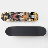 SKATEBOARD ROARING TIGER MET CLOUD PATROON (Horizontaal)