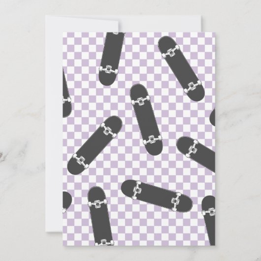 Skateboard Roll op Verjaardag Uitnodiging (Achterkant)