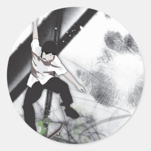 Skateboard Ronde Sticker