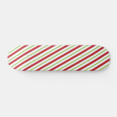 Skateboard - Rood Groen Wit Strepen Candy Cane (Horizontaal)