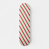 Skateboard - Rood Groen Wit Strepen Candy Cane (Voorkant)