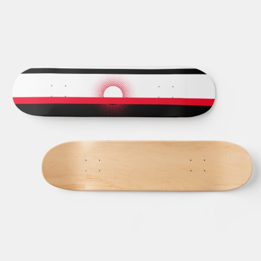Skateboard, Rood, Wit en Zwart Persoonlijk Skateboard (Horizontaal)