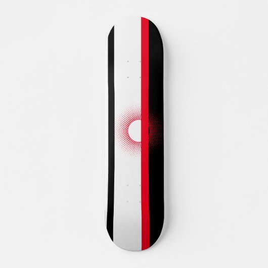 Skateboard, Rood, Wit en Zwart Persoonlijk Skateboard (Voorkant)