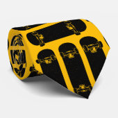 Skateboard Rows Pattern op Sinaasappel Stropdas (Opgerold)