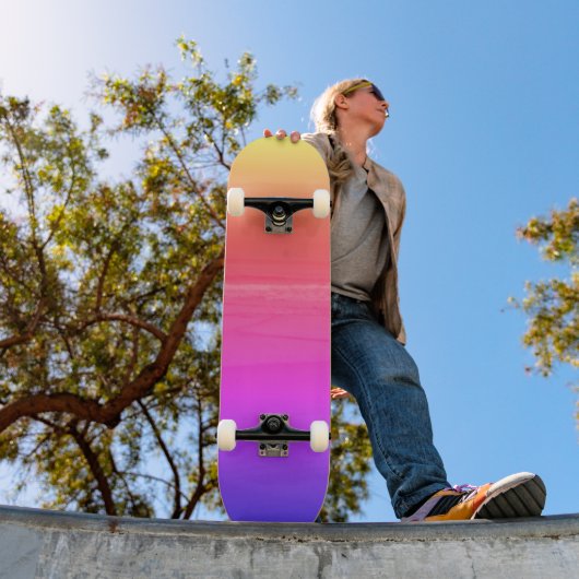 Skateboard Roze Geel Oranje Beach Sunset (Buiten 1)