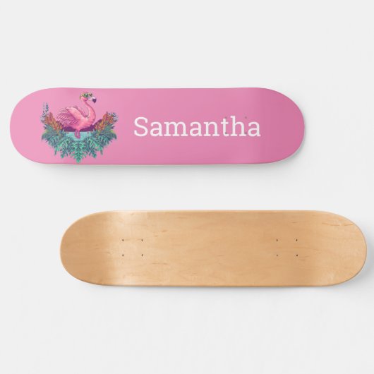 Skateboard Roze Glitter Flamingo (Horizontaal)