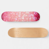 Skateboard - Roze Hartjes Glitter (Horizontaal)
