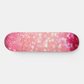 Skateboard - Roze Hartjes Glitter (Horizontaal)