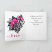 Skateboard Roze Skull-verjaardagskaart Kaart (Binnen)