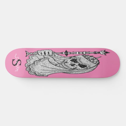 skateboard Roze SMILING GIRLY Skull (Horizontaal)