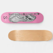 skateboard Roze SMILING GIRLY Skull (Horizontaal)