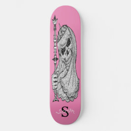 skateboard Roze SMILING GIRLY Skull