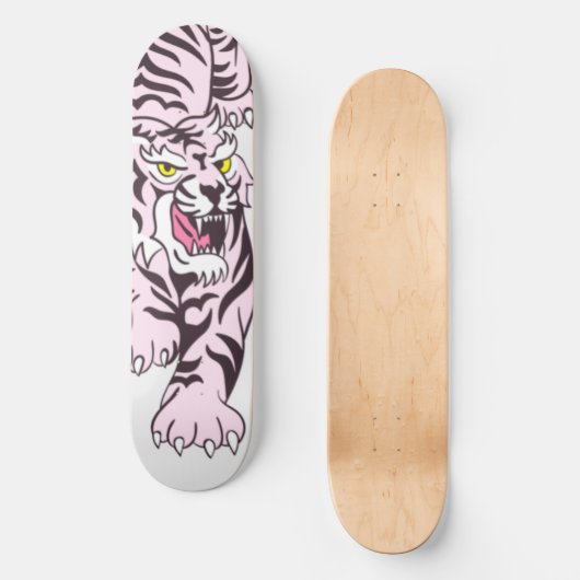 Skateboard roze Tiger (Voorkant)