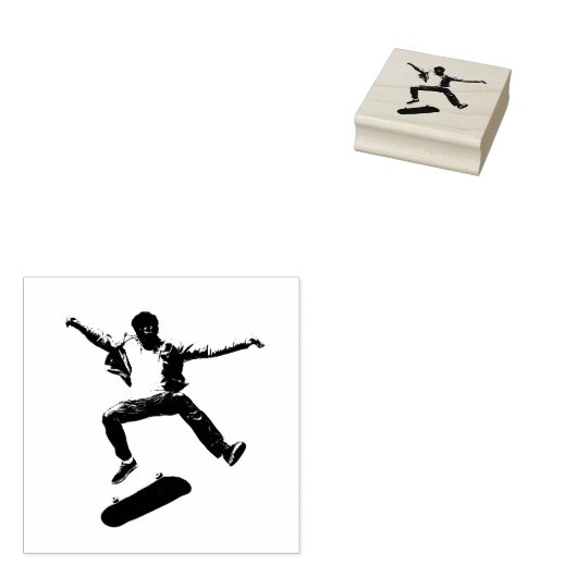 Skateboard rubber stempel (Gestempeld)