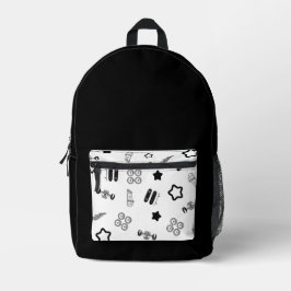 Skateboard rugzak wit en zwart