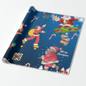 Skateboard Santa Cadeaupapier (Uitgerold)