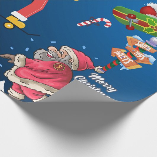 Skateboard Santa Cadeaupapier (Hoek)