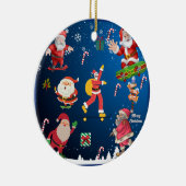 Skateboard Santa Ceramic Ornament (Rechts)