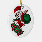 Skateboard Santa Claus Keramisch Ornament (Rechts)