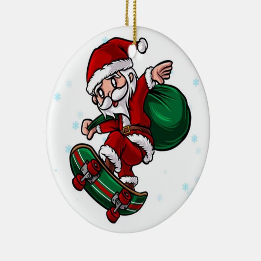 Skateboard Santa Claus Keramisch Ornament (Rechts)