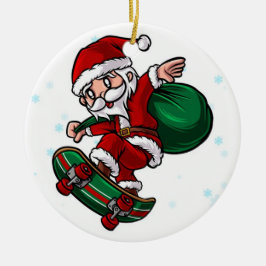 Skateboard Santa Claus Keramisch Ornament