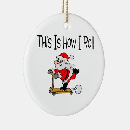 Skateboard Santa Keramisch Ornament (Rechts)