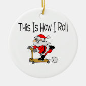 Skateboard Santa Keramisch Ornament (Voorkant)